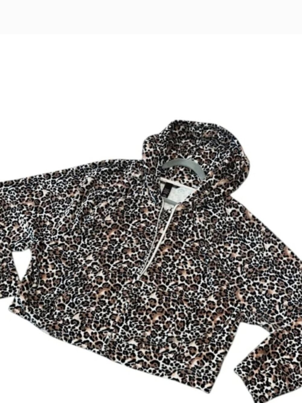 Victoria's Secret Animal Print Velour Full Zip Hoodie Size Large - Picture 4 of 8